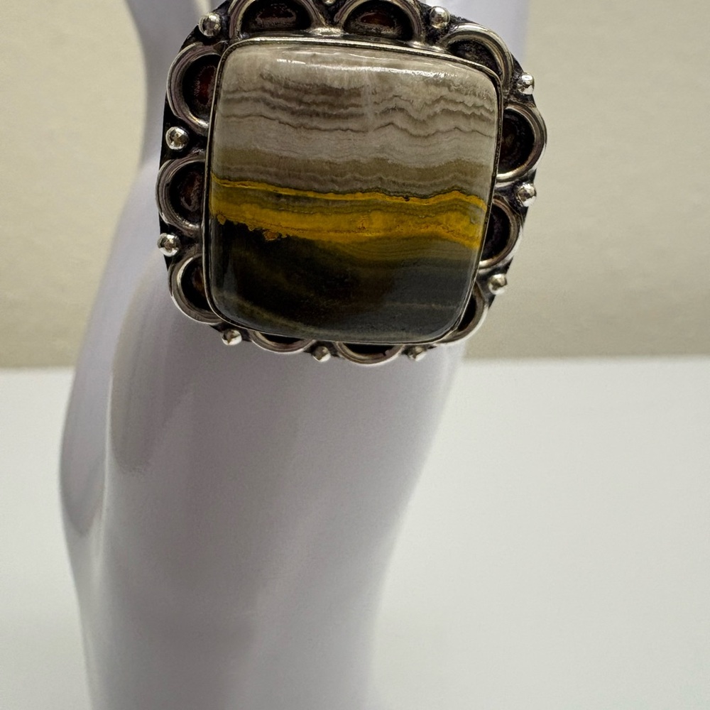 Artisan Sterling Silver Bumblebee Jasper Ring